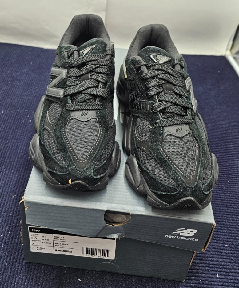 New Balance U9060BPM Triple Black Men’s 9060 Sneakers Size US 5-1/2
