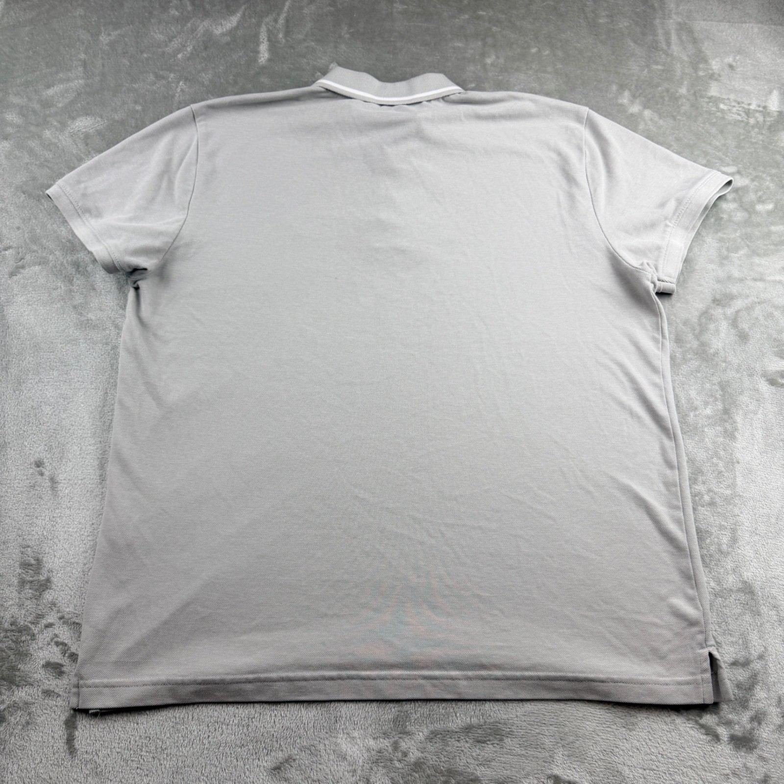 IZOD Men’s Slim Fit Polo Shirt Gray XL Short Sleeve Cotton Blend Tipped Collar