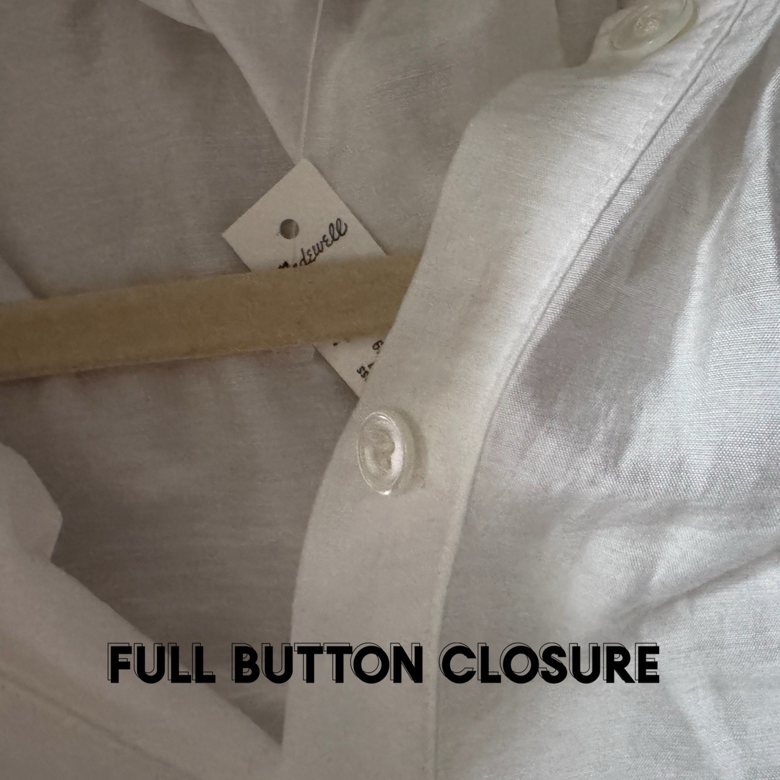 MADEWELL Ivory Button Front Blouse Lyocell Blend Top Pleated Womens Small Shirt
