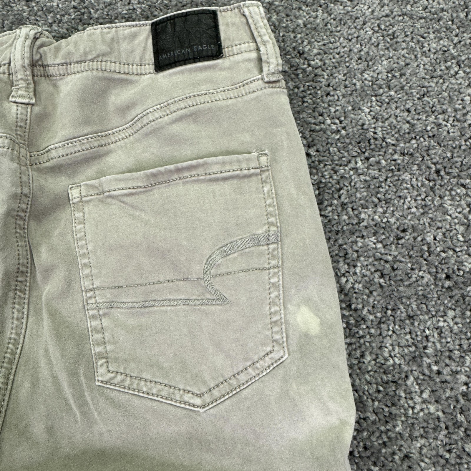American Eagle Jeans Womens 8 Beige Pink Super Hi Rise Jegging Ankle Zip Stretch