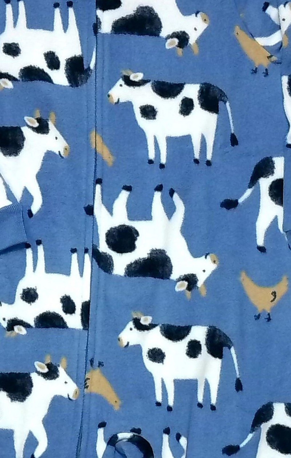 Carter’s Toddler Boy’s Cow Animal Print Blue Fleece Footed Pajama Sleeper