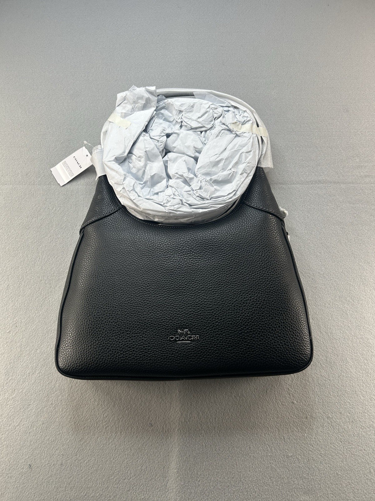Coach Ella Hobo Bag Black Pebbled Leather NWT Model CCE47