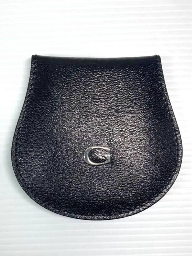 Beautiful Item GUCCI G Logo Leather Coin Case Small Item Holder with Box Black