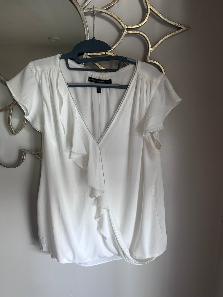 Bouses for woman white with silver stiching Black House White Market