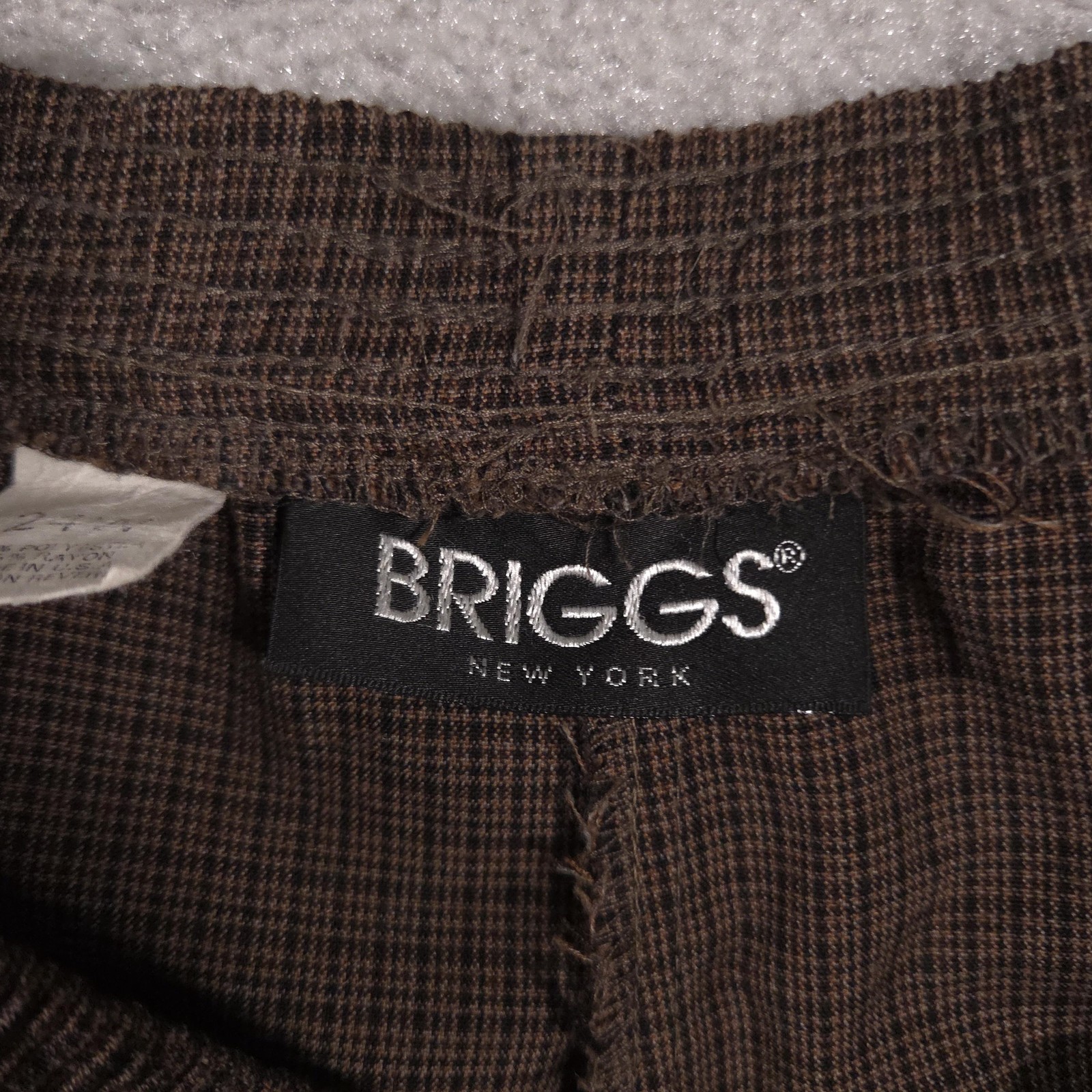 Briggs Pants Womens 24W Plaid Pull On Elastic Waist Plus Size Polyester Rayon