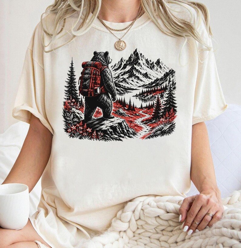 Bear Mountain Hiking Backpacking Comfort Tee Nature Outdoor Graphic