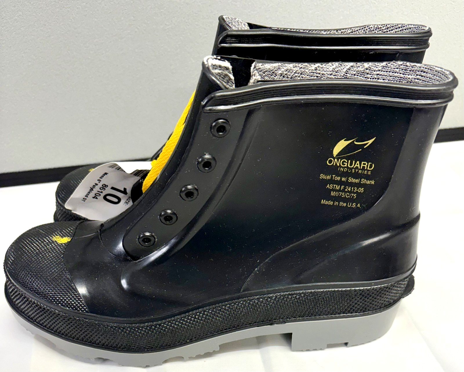 Men’s Steel Toe Rubber Work Boots Onguard 6″ Polyblend ST Black 86104 USA Made