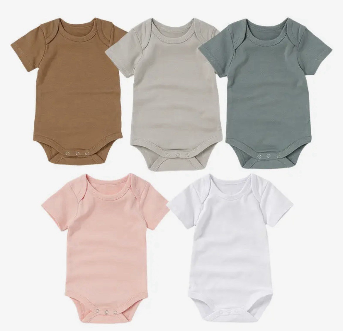 Gerber Baby Onesie Bodysuit 0-3M 100% Cotton SS Solid Snap Round Neck