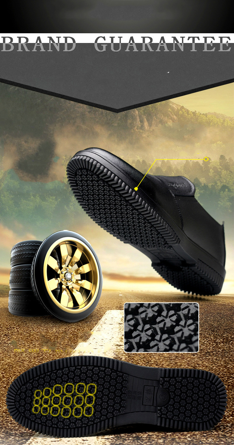 Men’s Restaurant Oil Resistant Kitchen Work Shoes Loafer Slip-On Skid Non-Slip