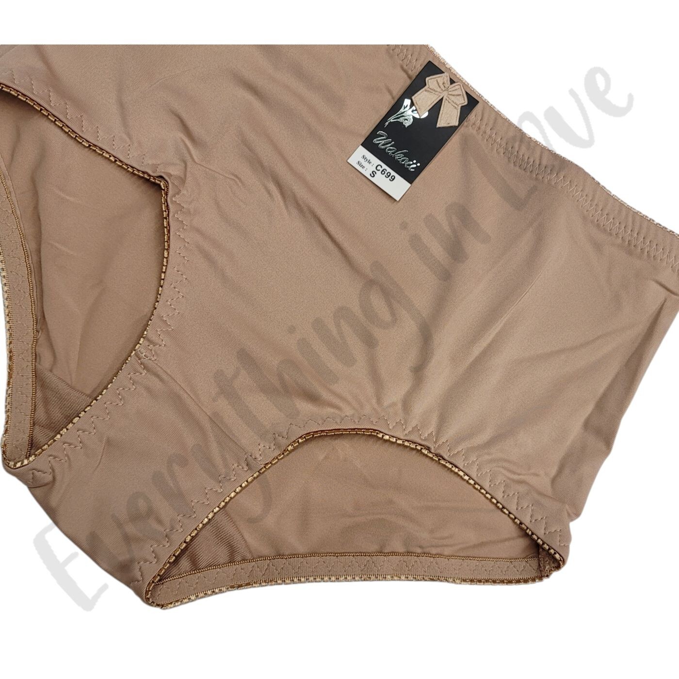 Wakoii Mid-High Waist Stretch Nylon Breathable Full Coverage Satin Brief Panties