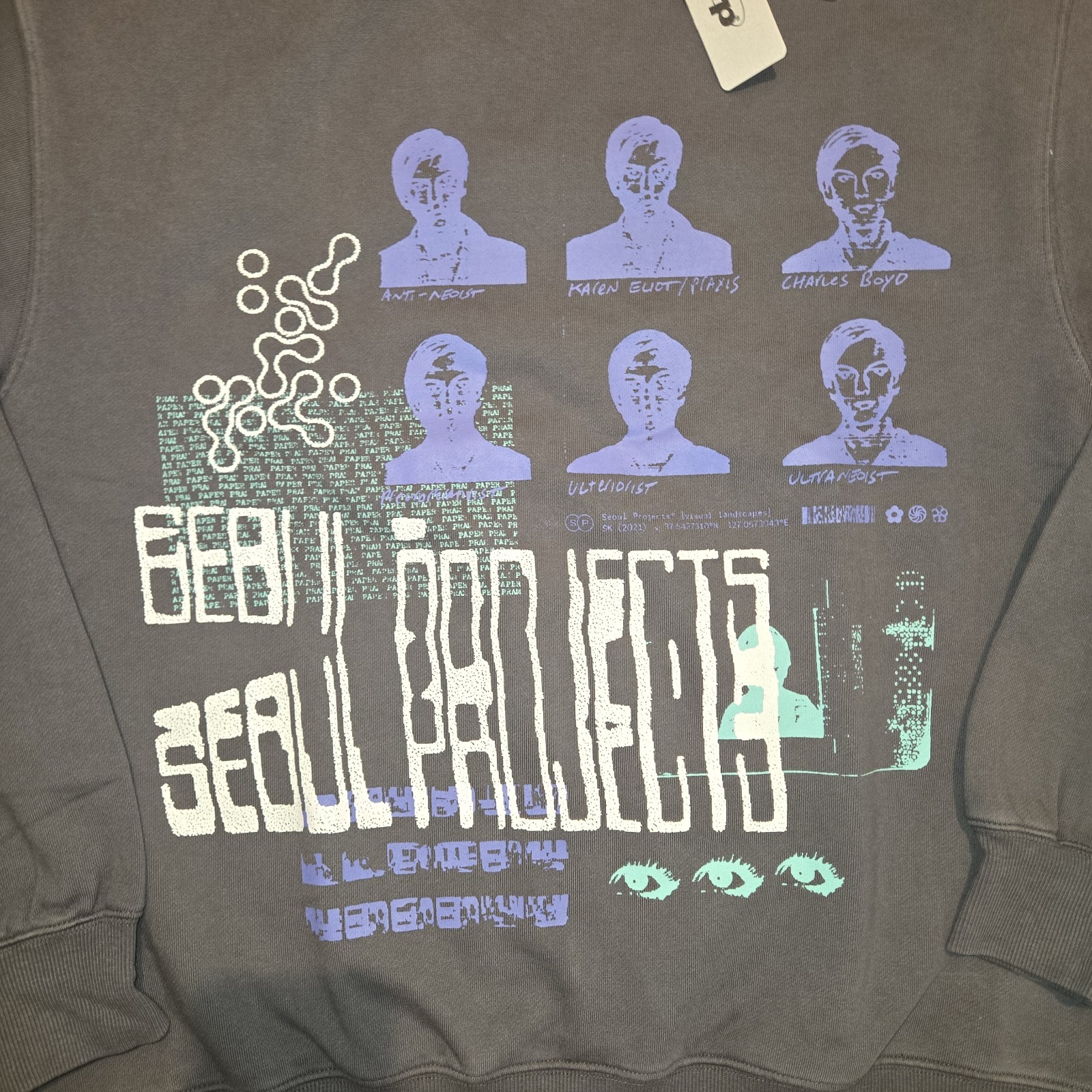 Seoul Projects Neoist Crewneck Sweater Mens Size Large Gray NWT Streetwear Terry