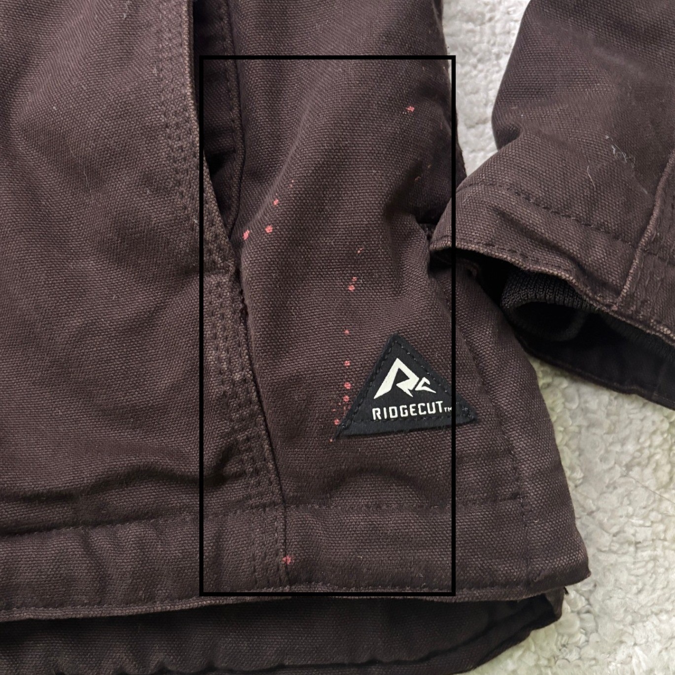 Ridgecut Hooded Work Jacket Womens M Brown Sherpa Lined Canvas Full Zip Coat