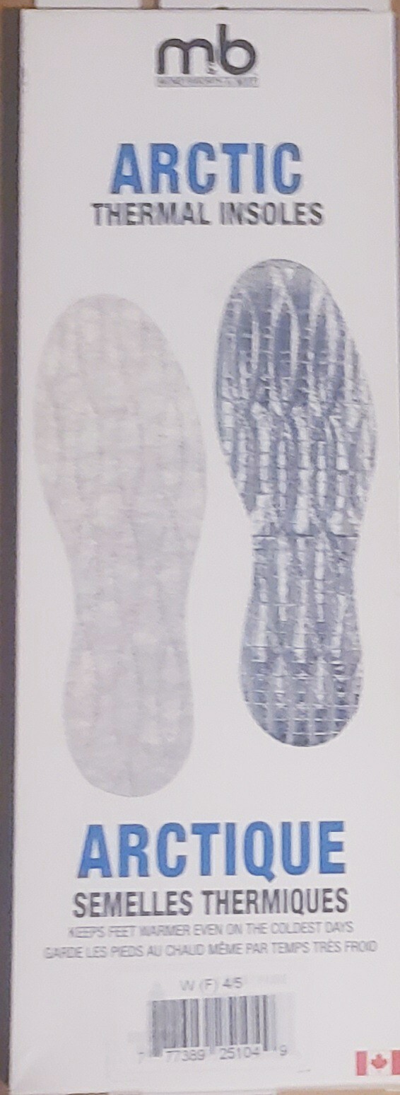 Moneysworth And Best Arctic Thermal Insoles Womens Size 4/5 LOT of 2