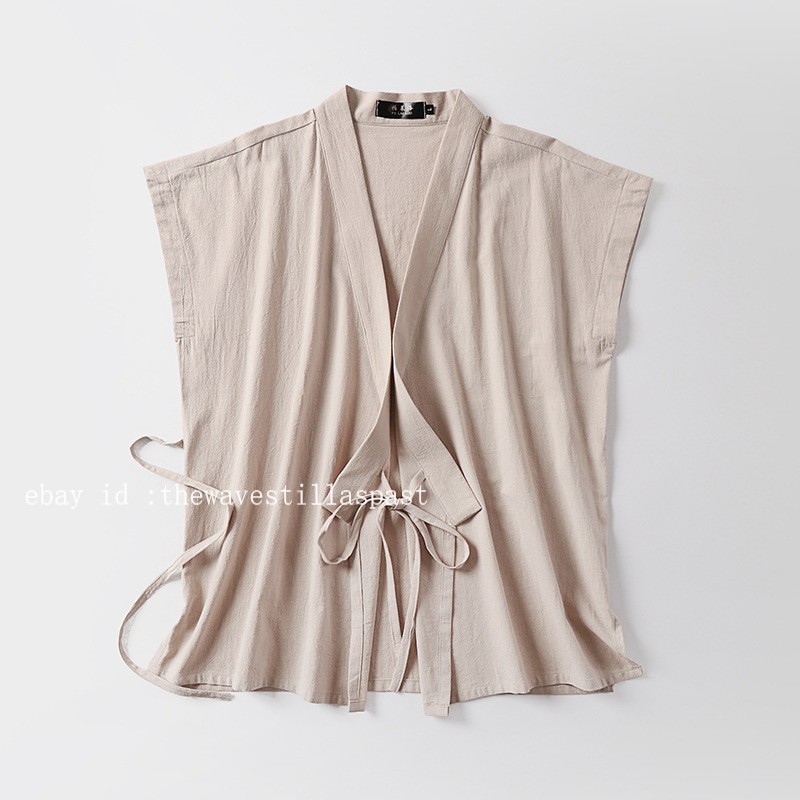 Traditional Chinese Clothing Hanfu Vest Cotton Sleeveless Kimono Tank Tops M-9XL