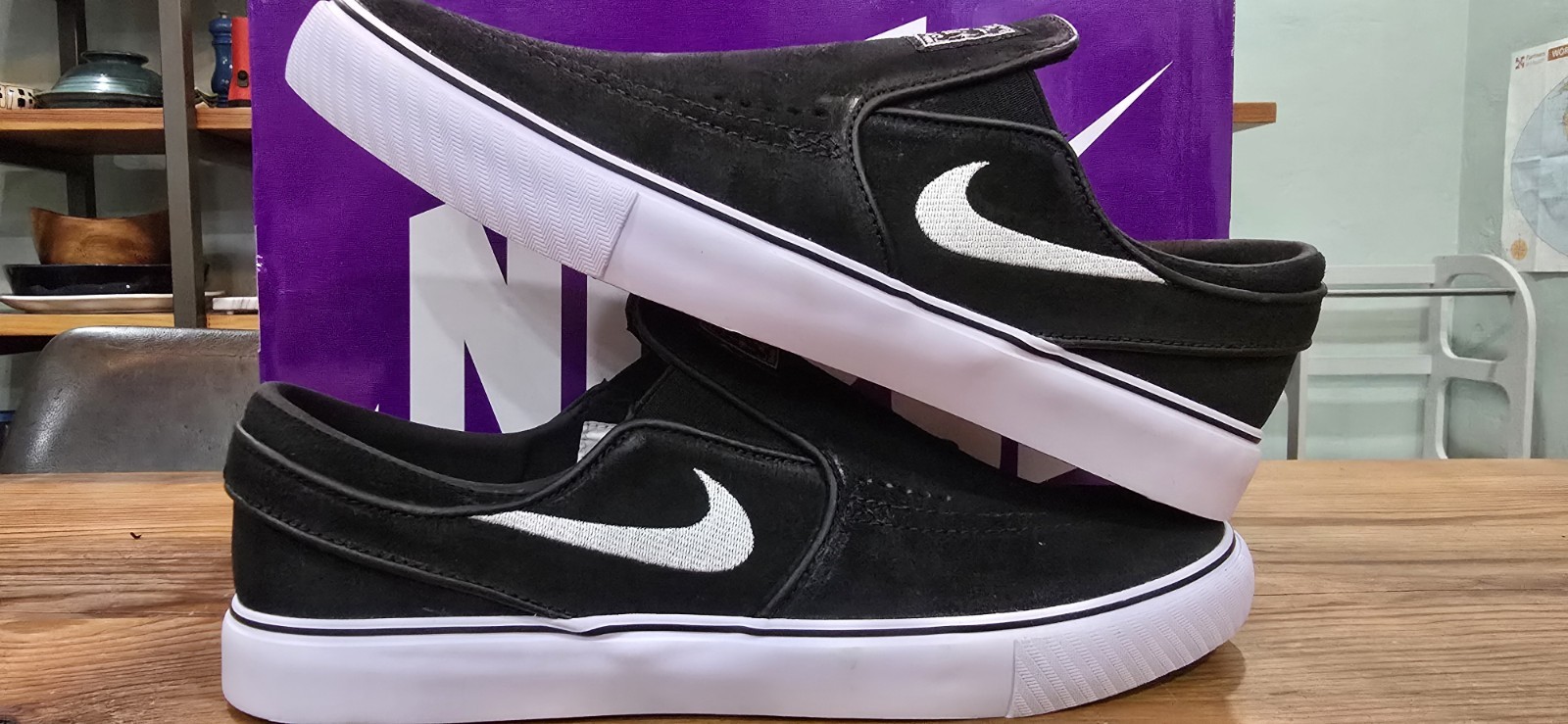 Nike SB Janoski+ Slip On FN5893-001 Black/White Men’s Size 8.5 New