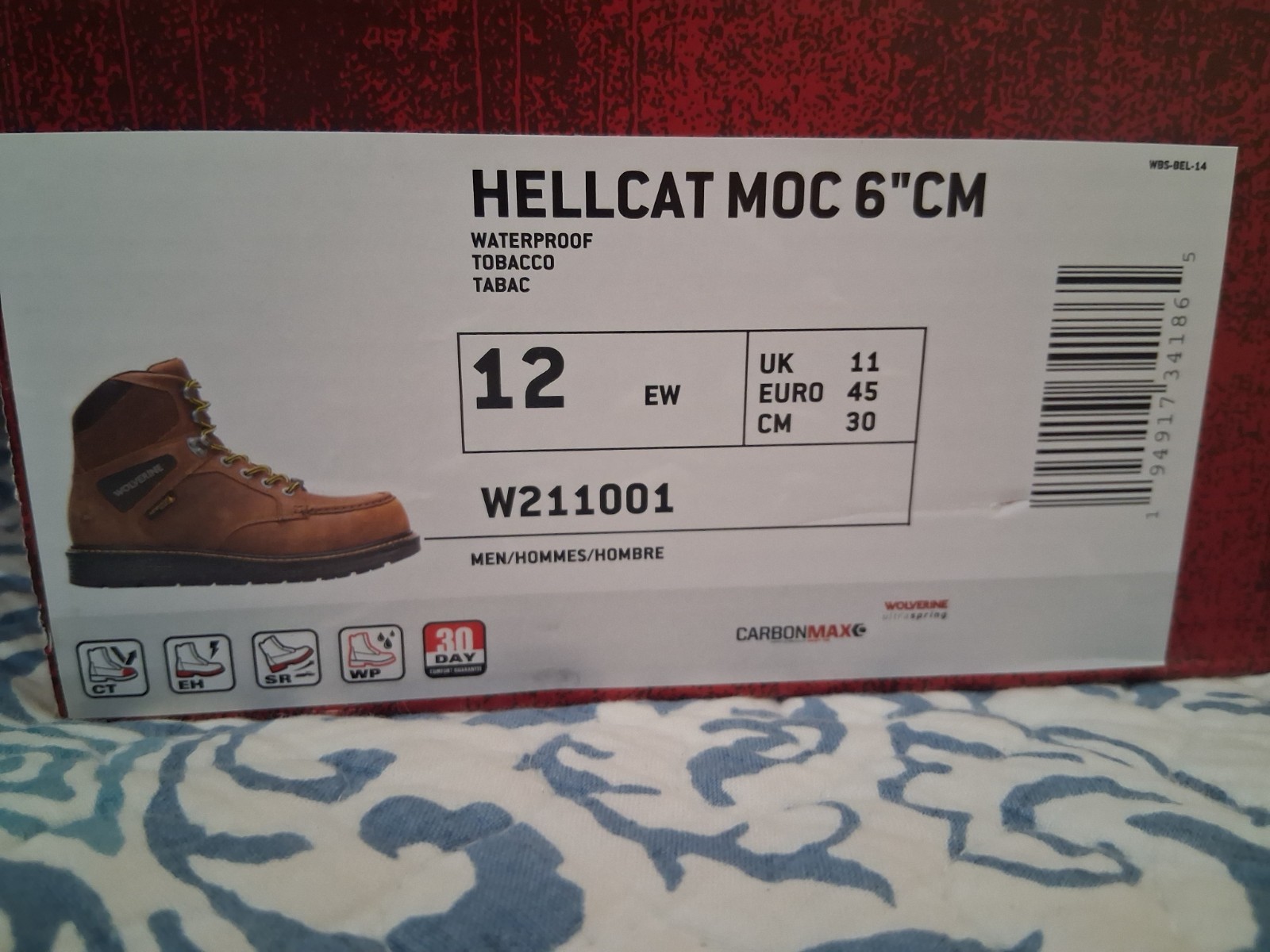 Wolverine Hellcat Mach 6 in cm size 12 extra wide new in the box