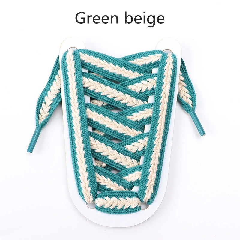Flat Wheat Ear Shoelaces for Sneakers Twist Braids Marshmallow Colorful Shoelace