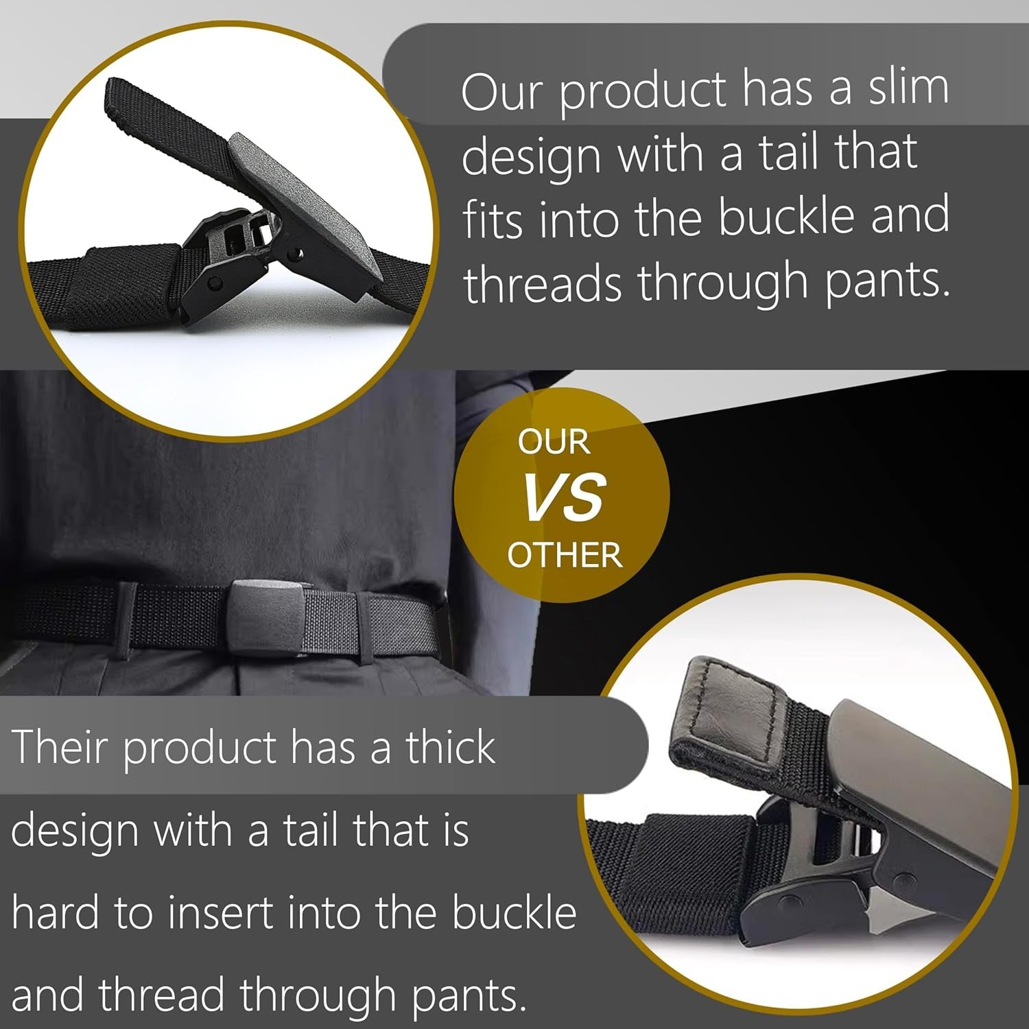 Men’s Adjustable Tactical Belt, TSA Approved Metal-Free Elastic Stretch Belt