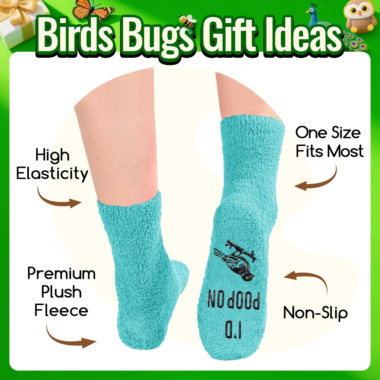HAPPYPOP Bird Chicken Duck Gifts – Funny Fuzzy Bird Chicken Rubber Duck Socks fo