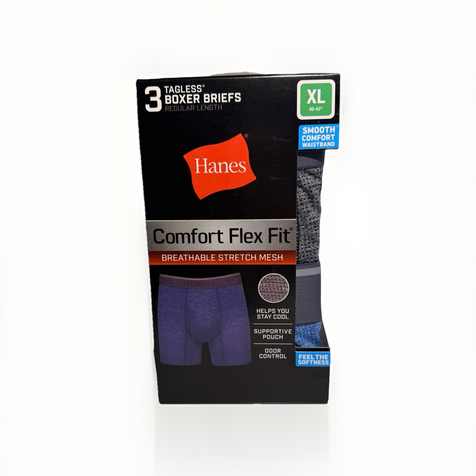 New Hanes Men’s 4 Pack Comfort Flex Fit Breathable Mesh Boxer Briefs Sizes S, XL