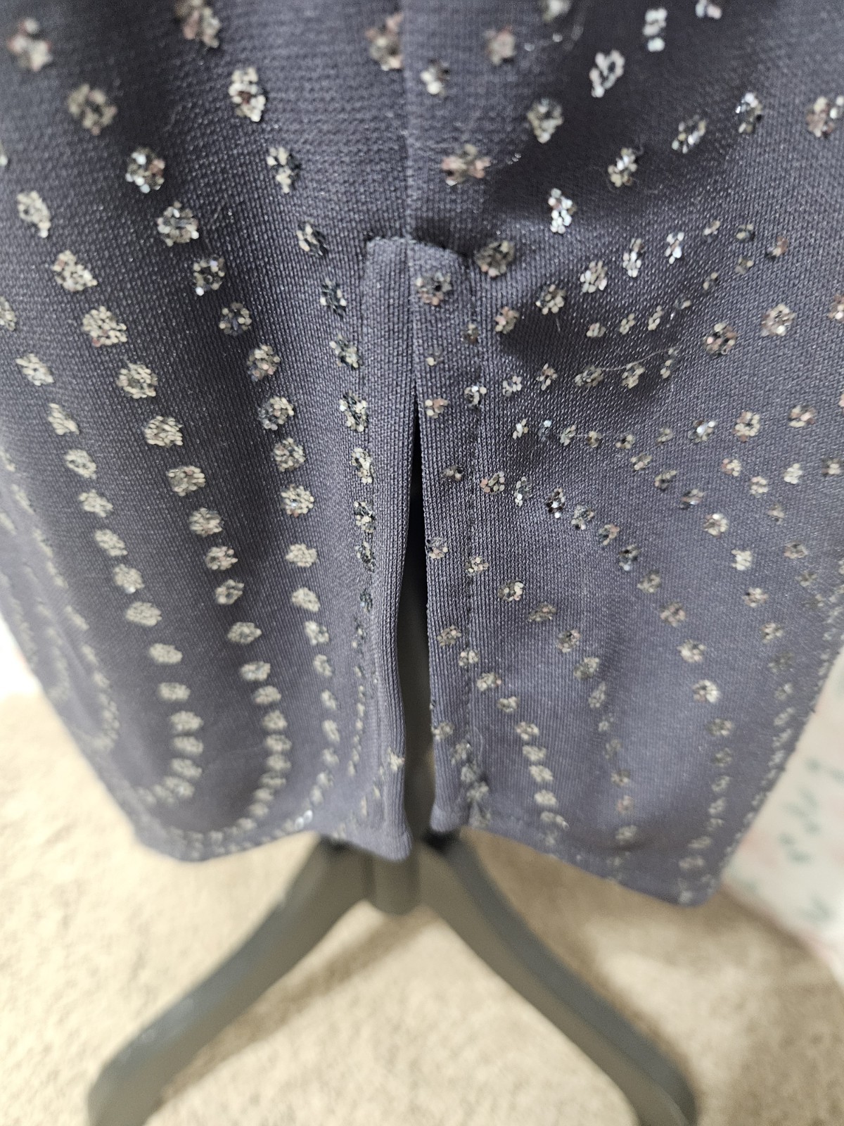 ARIANNA, WOMEN’S GRAY POLY SLEEVELESS MAXI GLITTERY EVENING GOWN SIZE 8