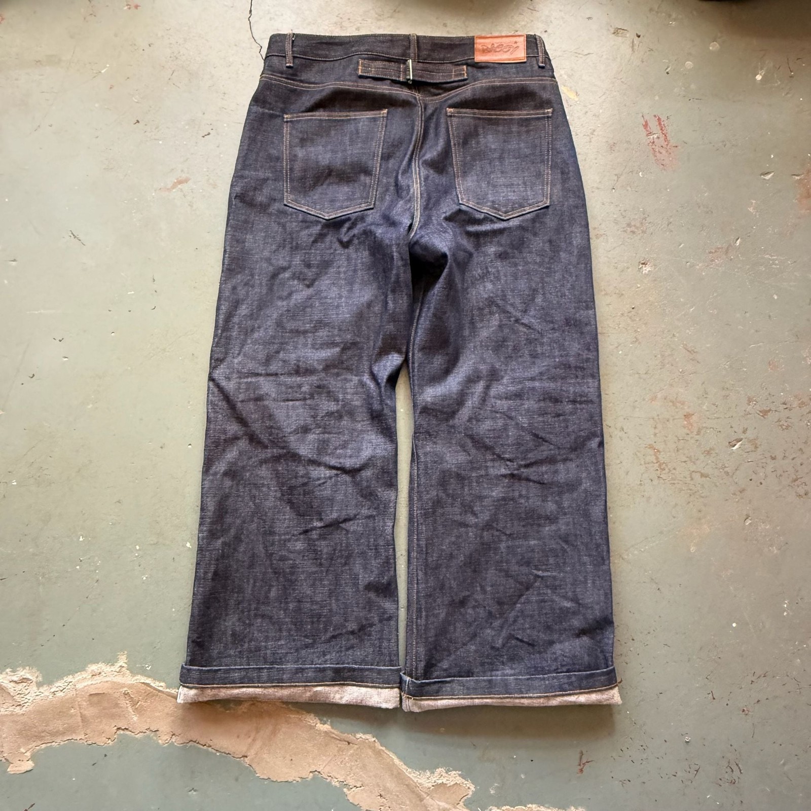 Baggy Raw Selvedge Denim bootcut Jeans 36×33