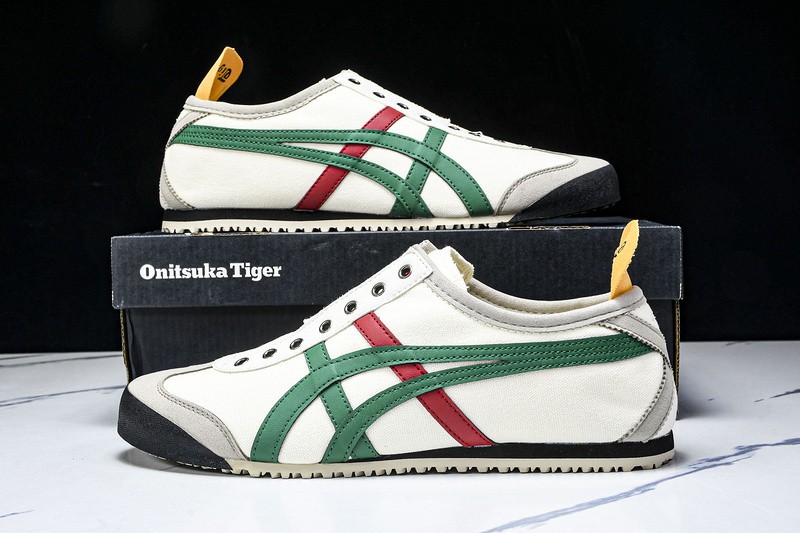 Onitsu*ka Tiger Mexico 66 Birch Green Red Yellow DL408-1684 Unisex Size 4-11