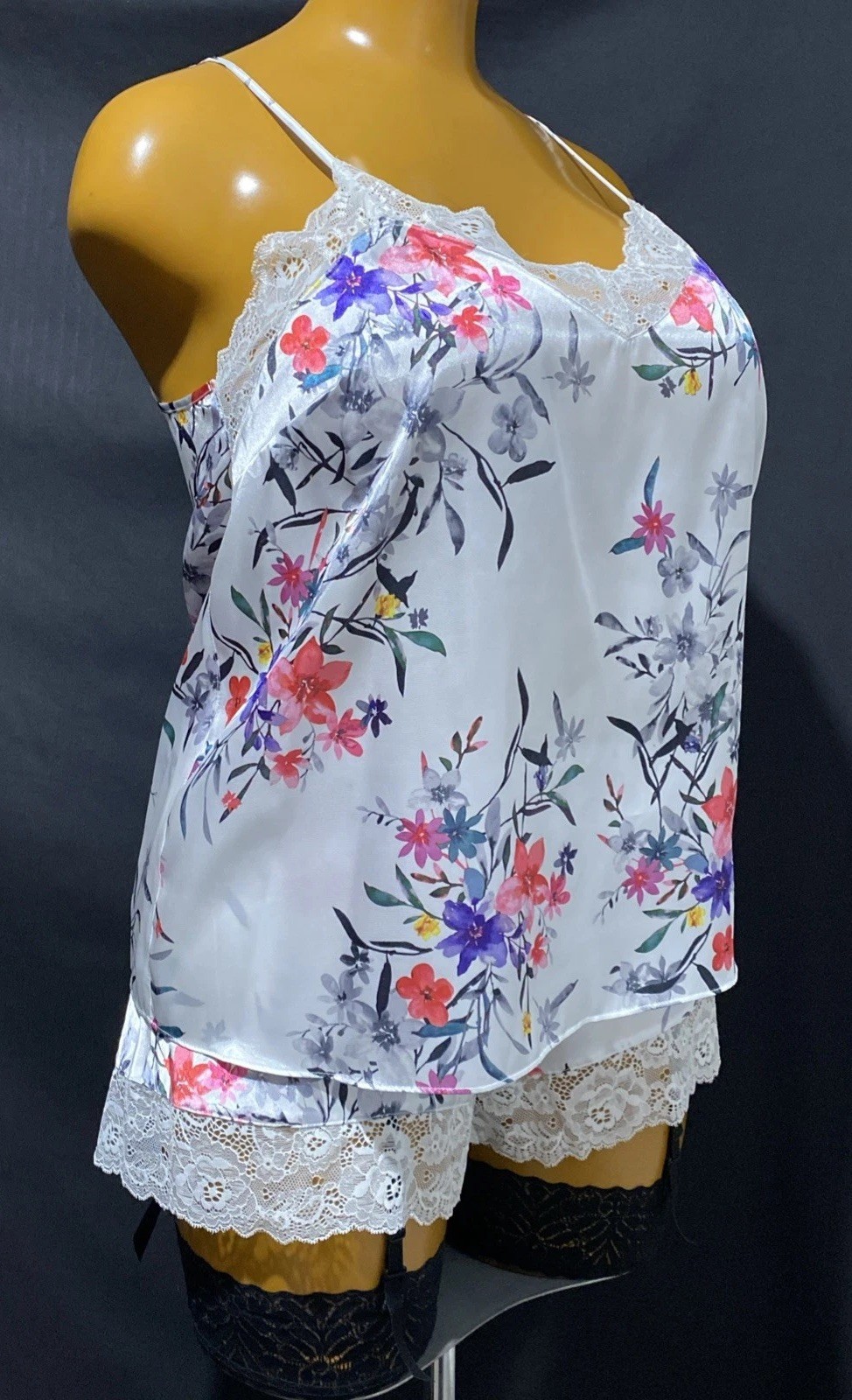Debenhams Bonita Cami & Short Set, Floral Print Liquid Satin, UK 16, New