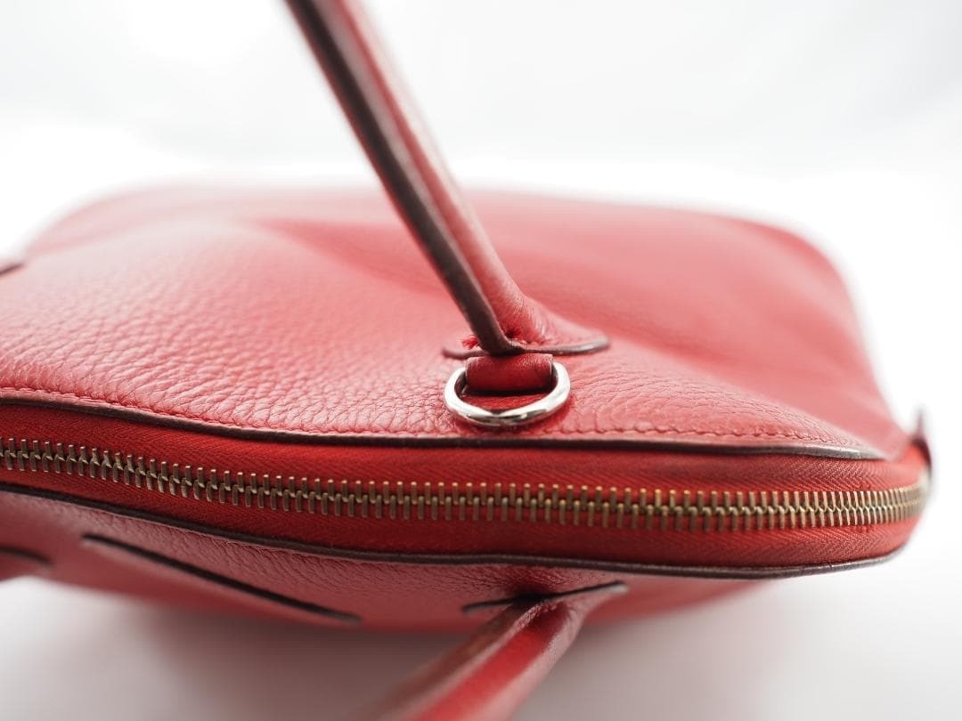HERMES Bolide 31 Red Rouge Vif Hand Bag W 32cm x H 24cm x D 13cm Ladies