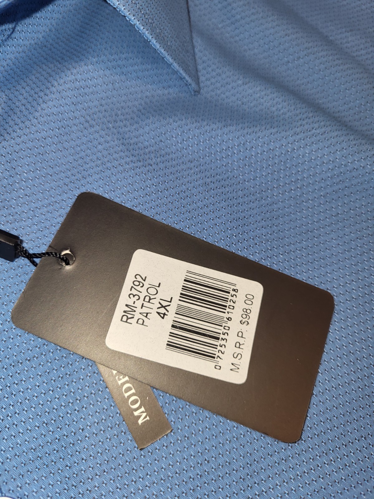 NWT Rosso Milano Italy Men’s Dress Shirt 4XL Modern Fit Blue Patrol Textured