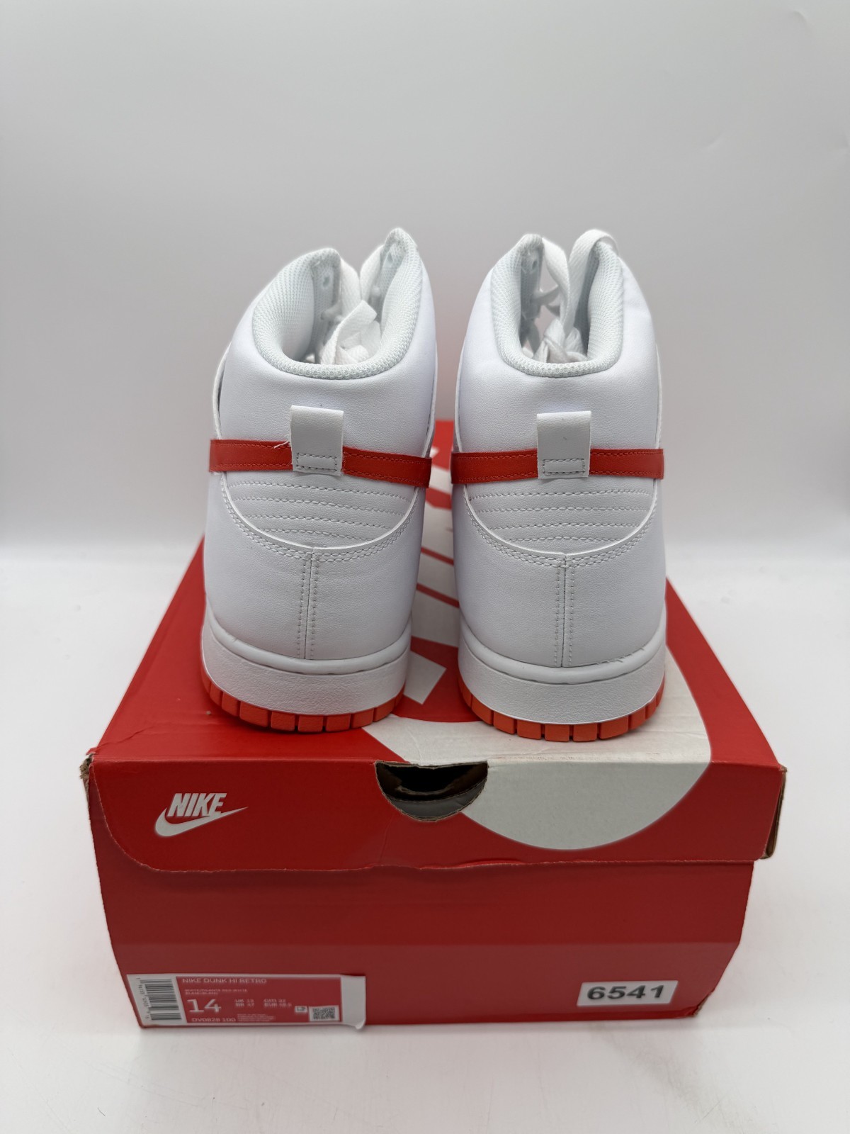 Size 14 – Nike Dunk High White Picante Red (Brand New)