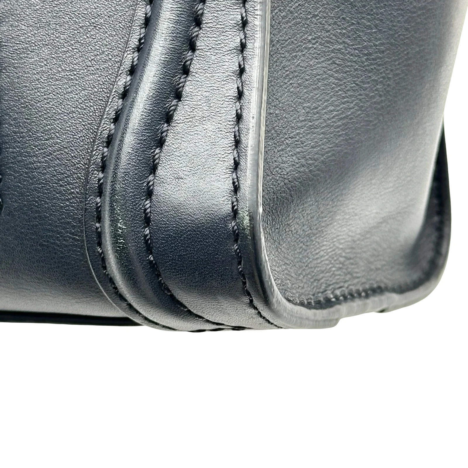 CELINE Luggage Nano Shopper Navy GHW Calfskin Shoulder Bag #2351