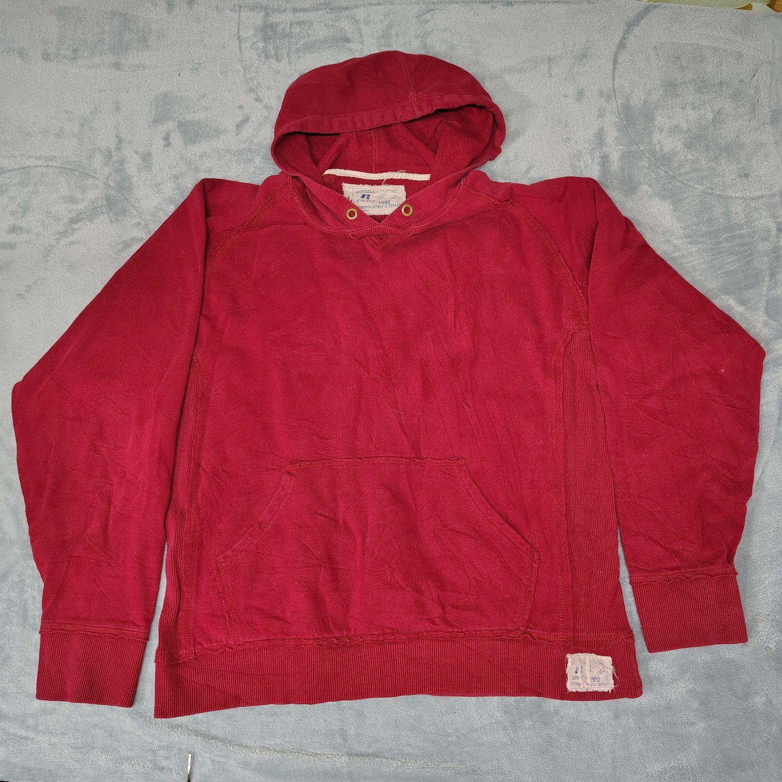 Russell Athletic Hoodie Mens XL Red Vintage Varsity 1902 Pullover boxy
