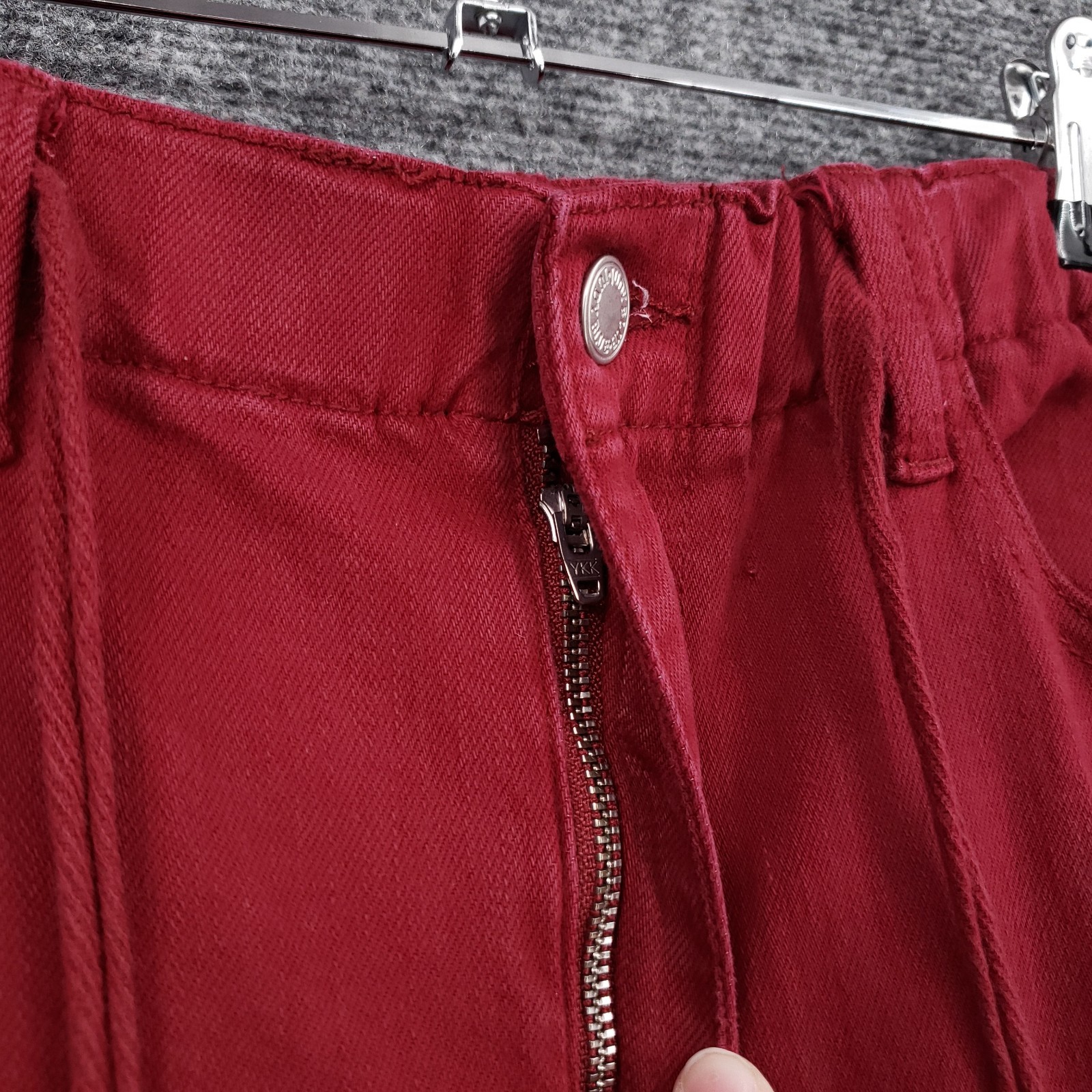 Judy Blue Scarlet Double Cuff Jogger Pants Womens 13×31 Red Garment Dyed Slim