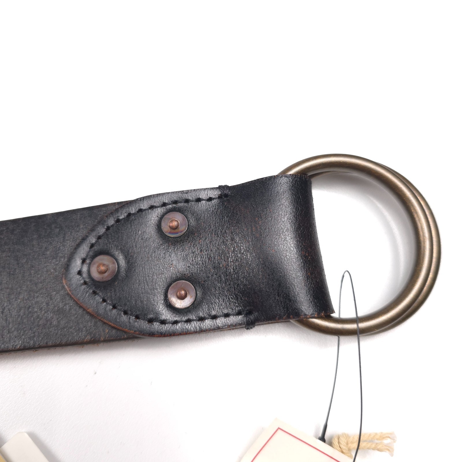 RRL Double RL Double O Ring Dark Brown Leather Belt Made in Italy Mens Size 32