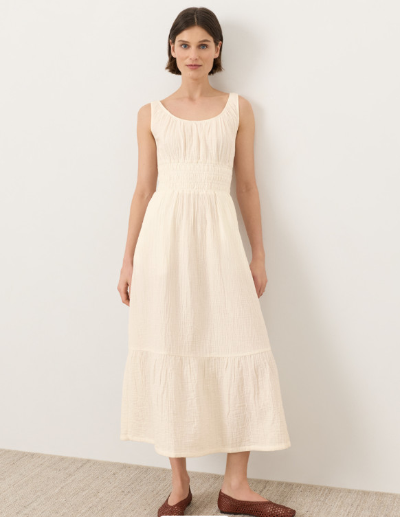 Flash Sale Pact Organic Coastal Double Gauze Cami Dress – Cream