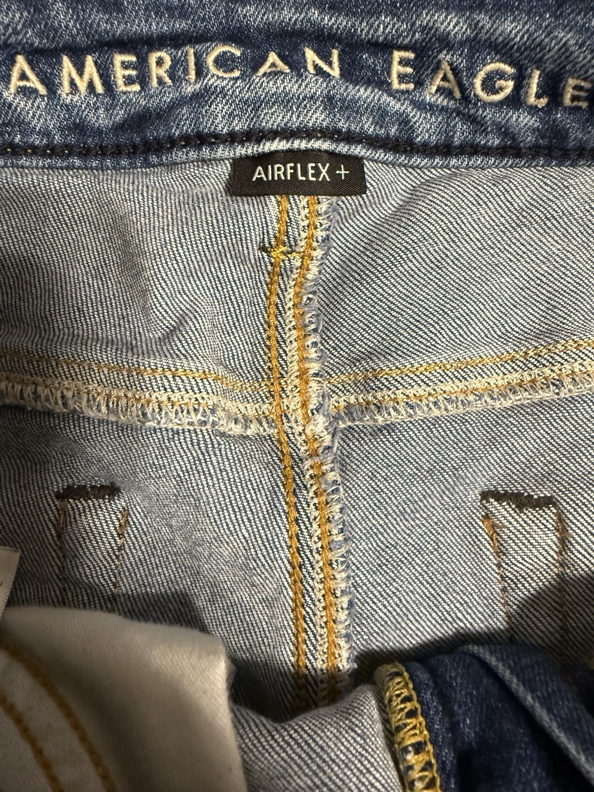 American Eagle Outfitters Airflex+ High Rise Skinny Distressed Blue Jeans