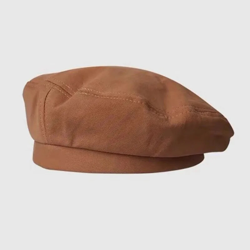 Cotton Berets Solid Vintage French Octagonal Forward Peaked Hats Painter Hat