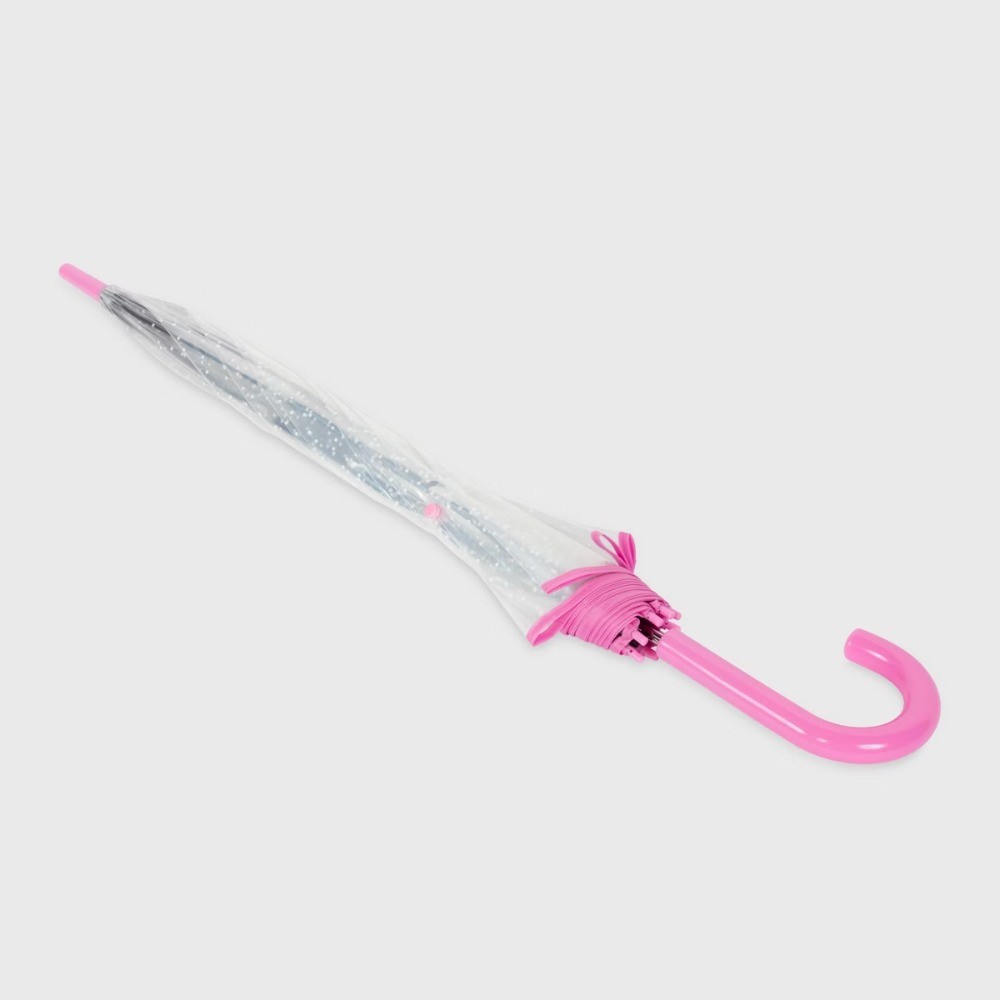 Bubble Umbrella – Pearl Pink: Manual Solid Design, Plastic Handle, 52″ Span