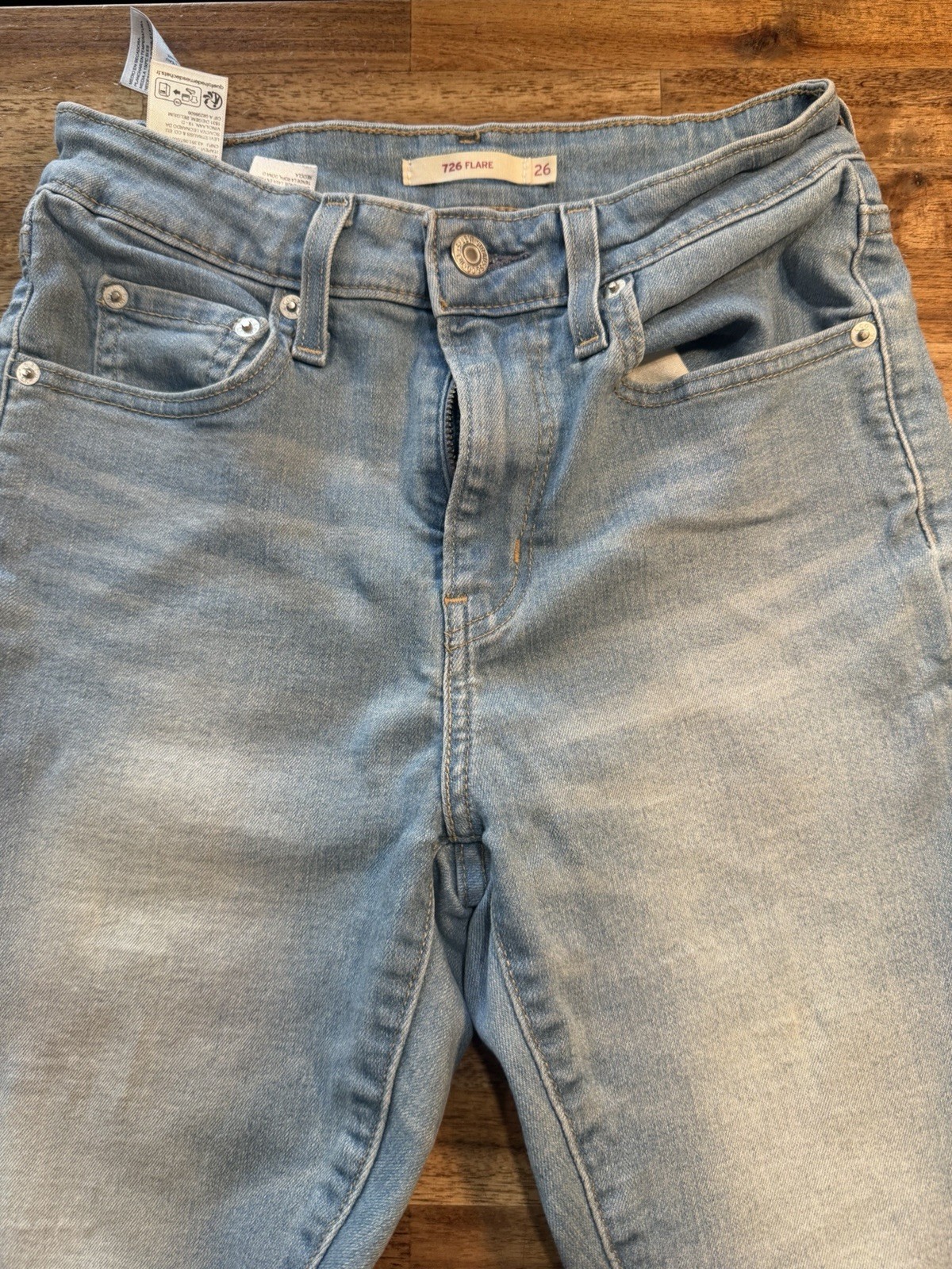 Levi’s 726 Flare Jeans Size 26 X 32 Blue Denim