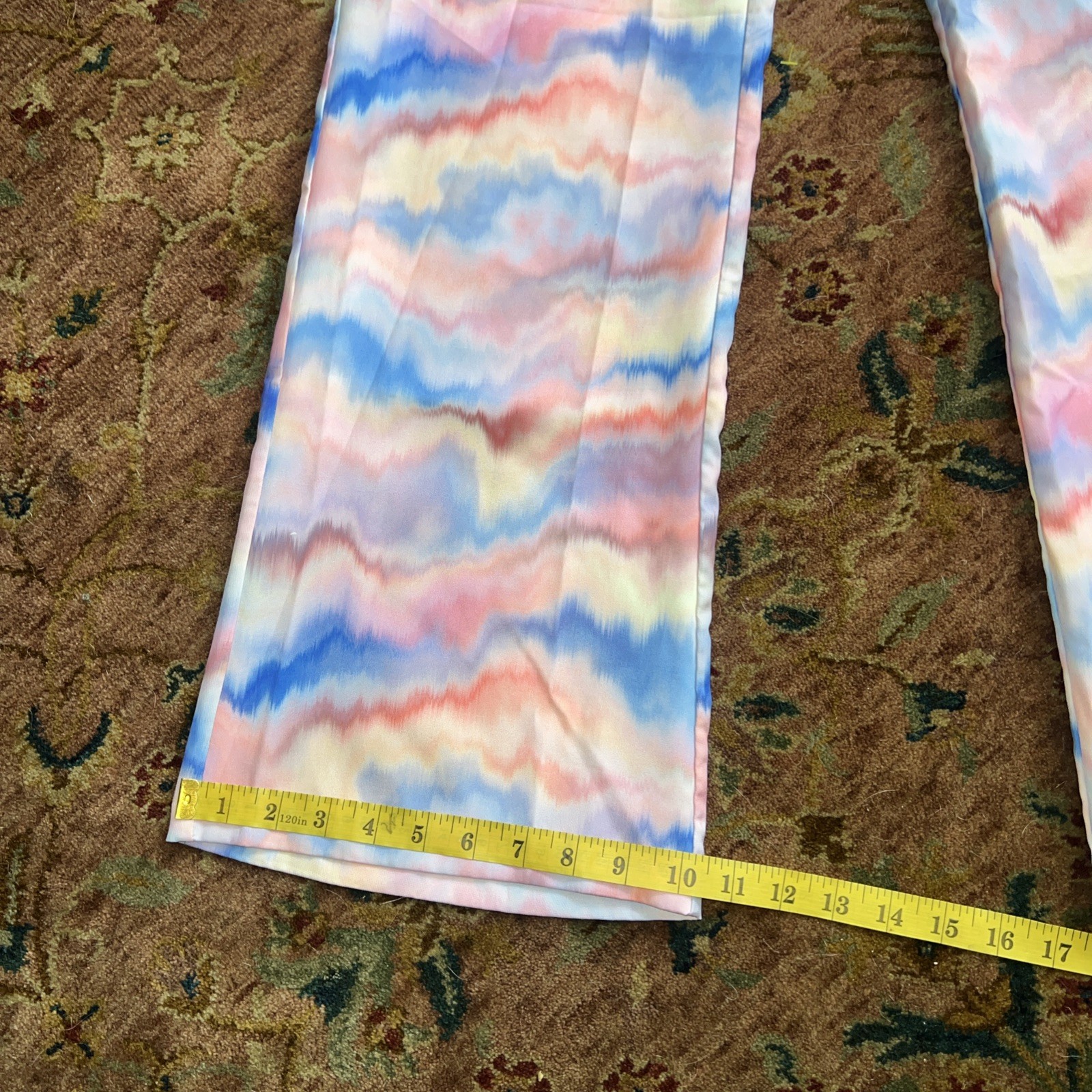 Cider Wide-Leg Pants L Pastel Tie Dye Watercolor Relaxed Flowy Boho Festival