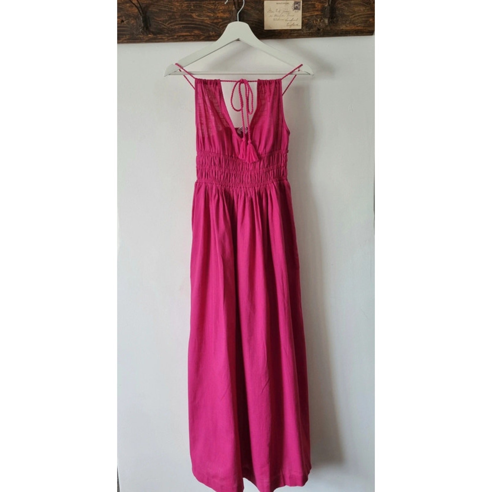 Accessorize Women’s Pink Long Cotton Summer Dress Size Small (Fits 8,10,12)