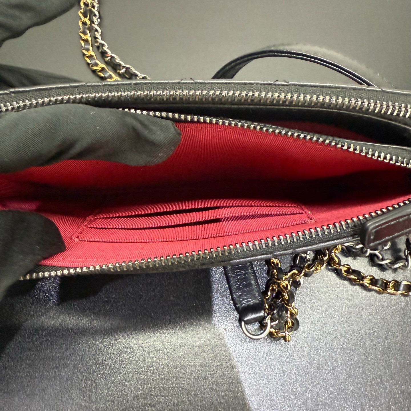Chanel black rhombus mini tramp bag (18 × 11 × 6)cm