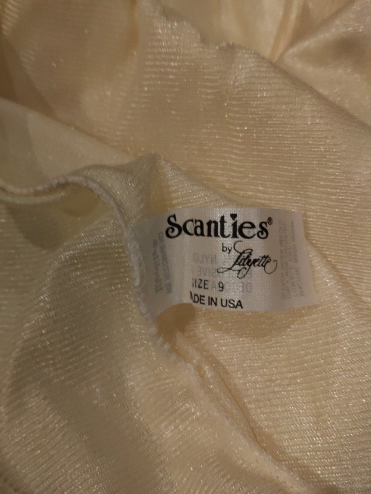 Size 9 Vintage Scanties Brief Panties. 100% Nylon Silky Soft Ivory