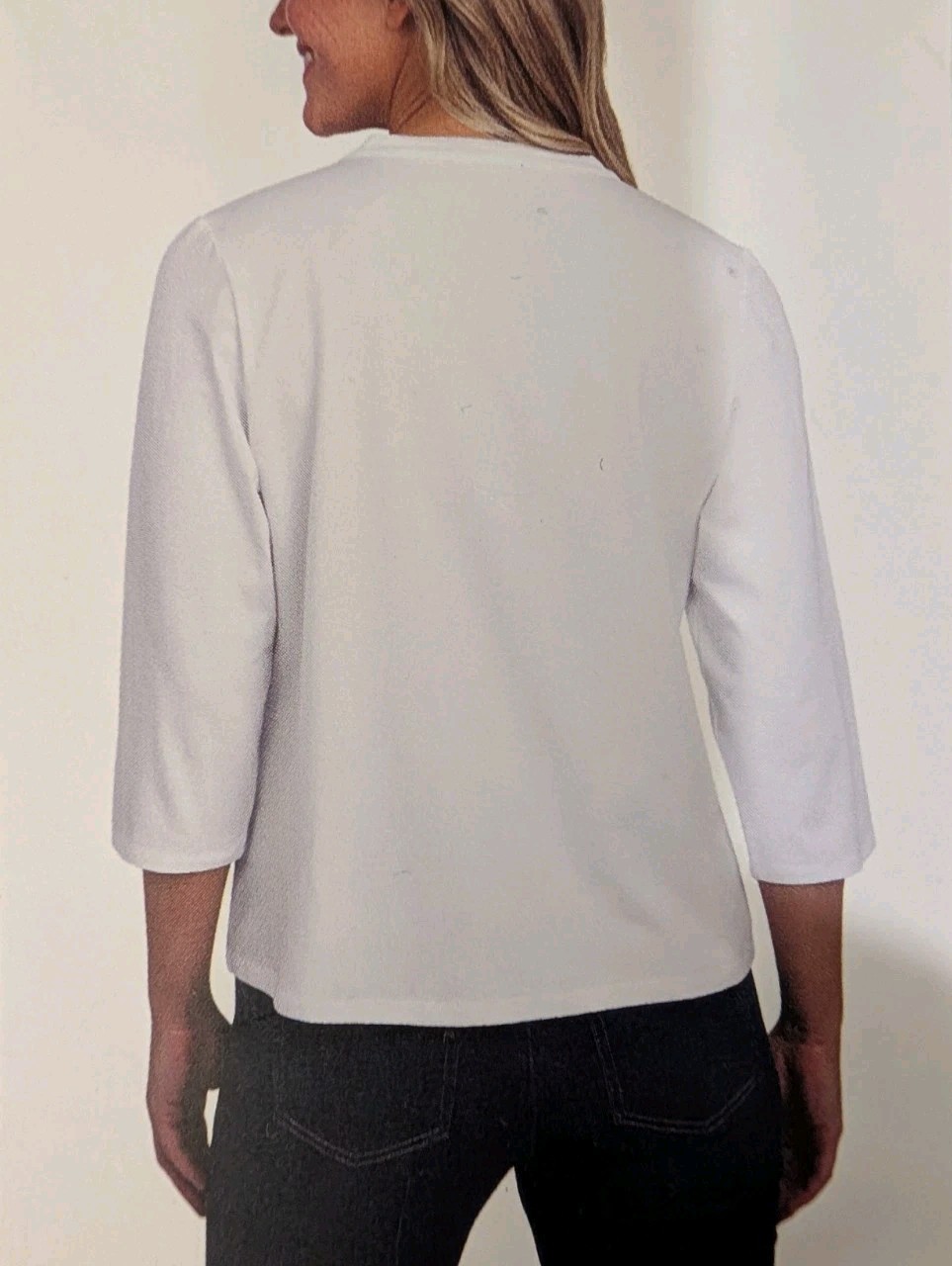 Lands’ End Women’s Button Front Pintuck Top, White, Size XL