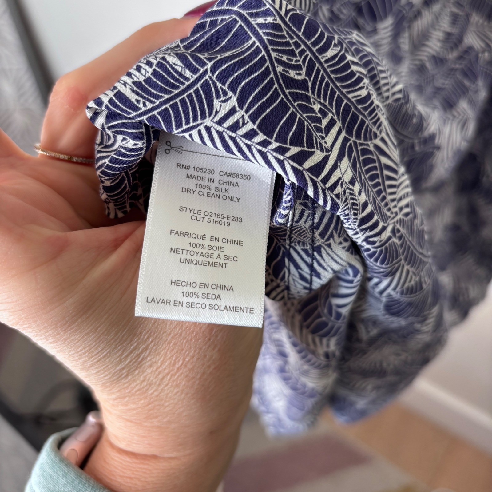 Equipment Tegan Sleeveless 100% Silk Shirt Dress in Ultramarine Jungle Medium