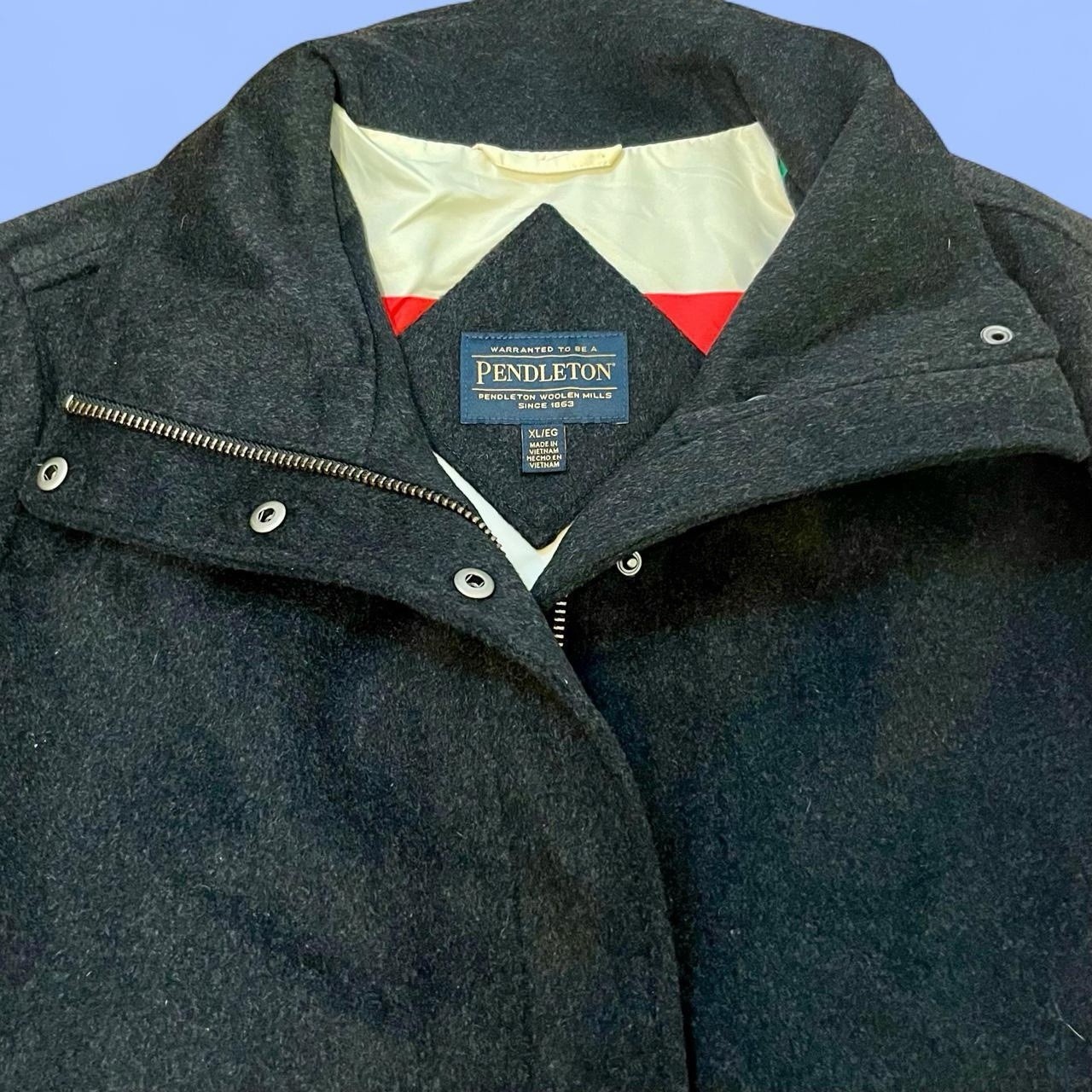 Pendleton Campbell Cascade Wool Glacier Striped Peacoat Jacket Charcoal XL NWT