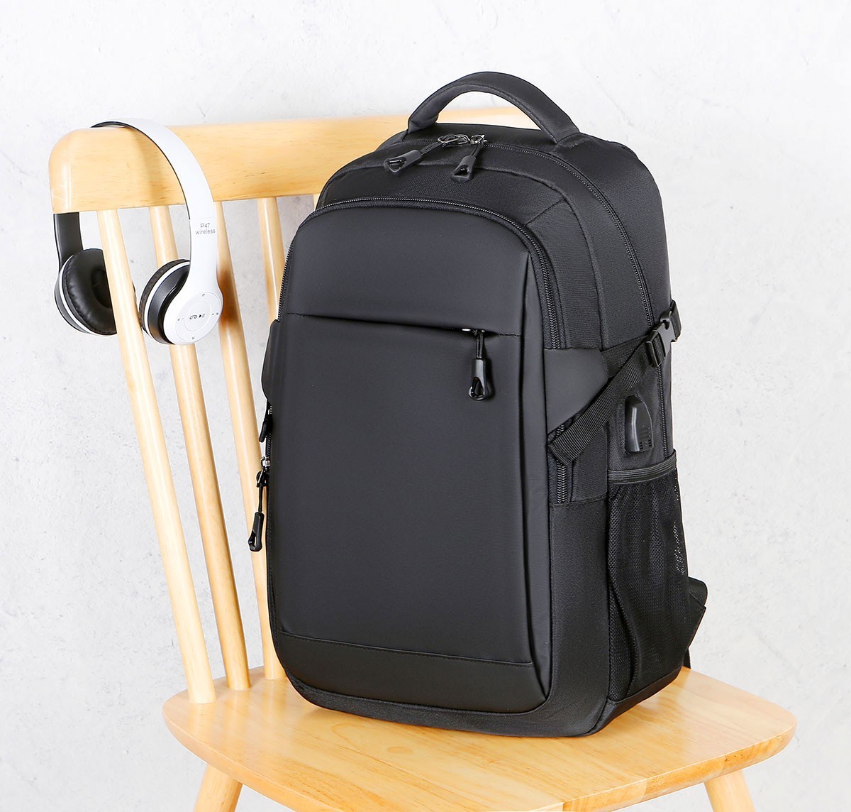 Black Laptop Backpack High-capacity Travel Bag Fashion School Business Outdoor
