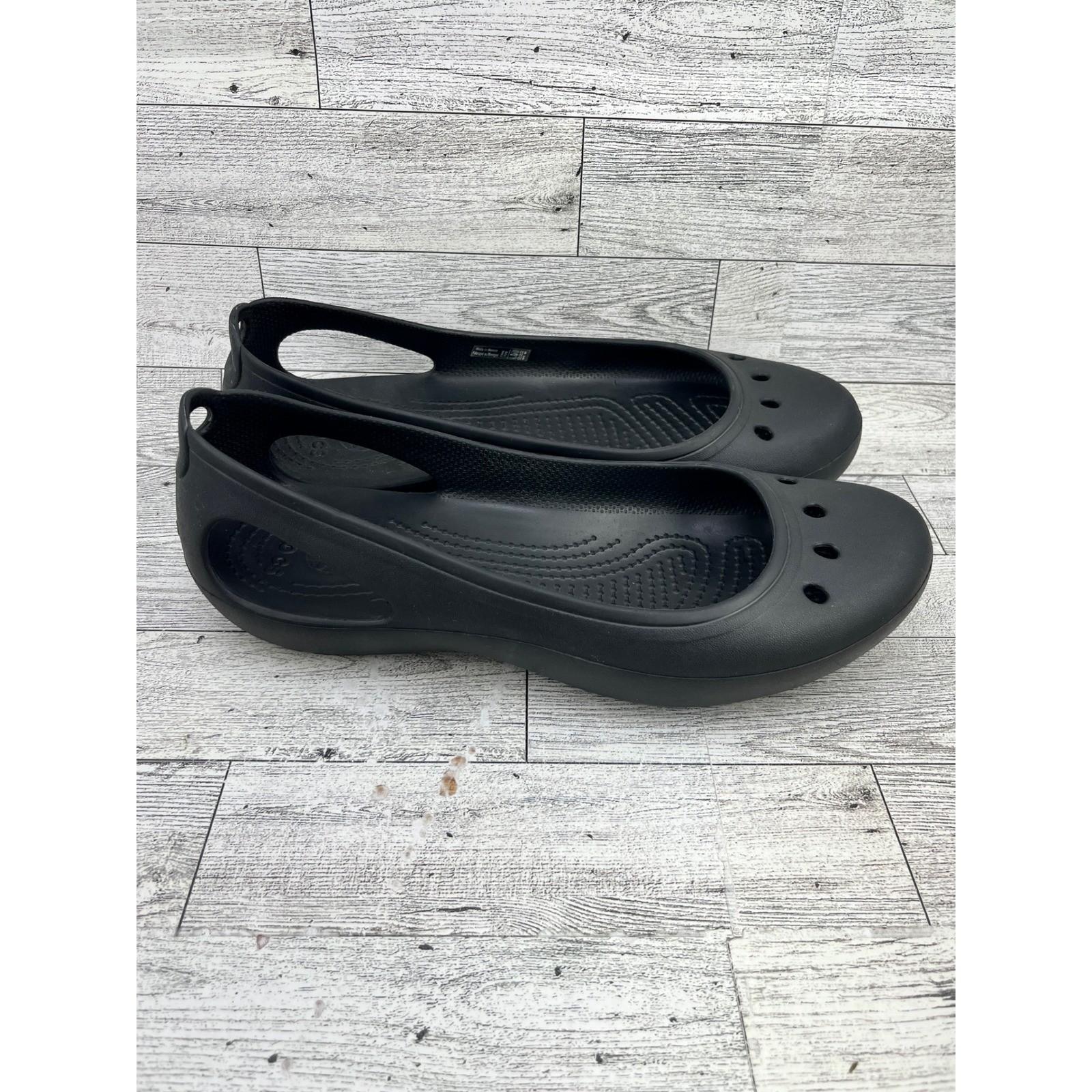 Crocs Kadee Women Black Ballet Flats Comfort Slip On Shoes Size 8 11215