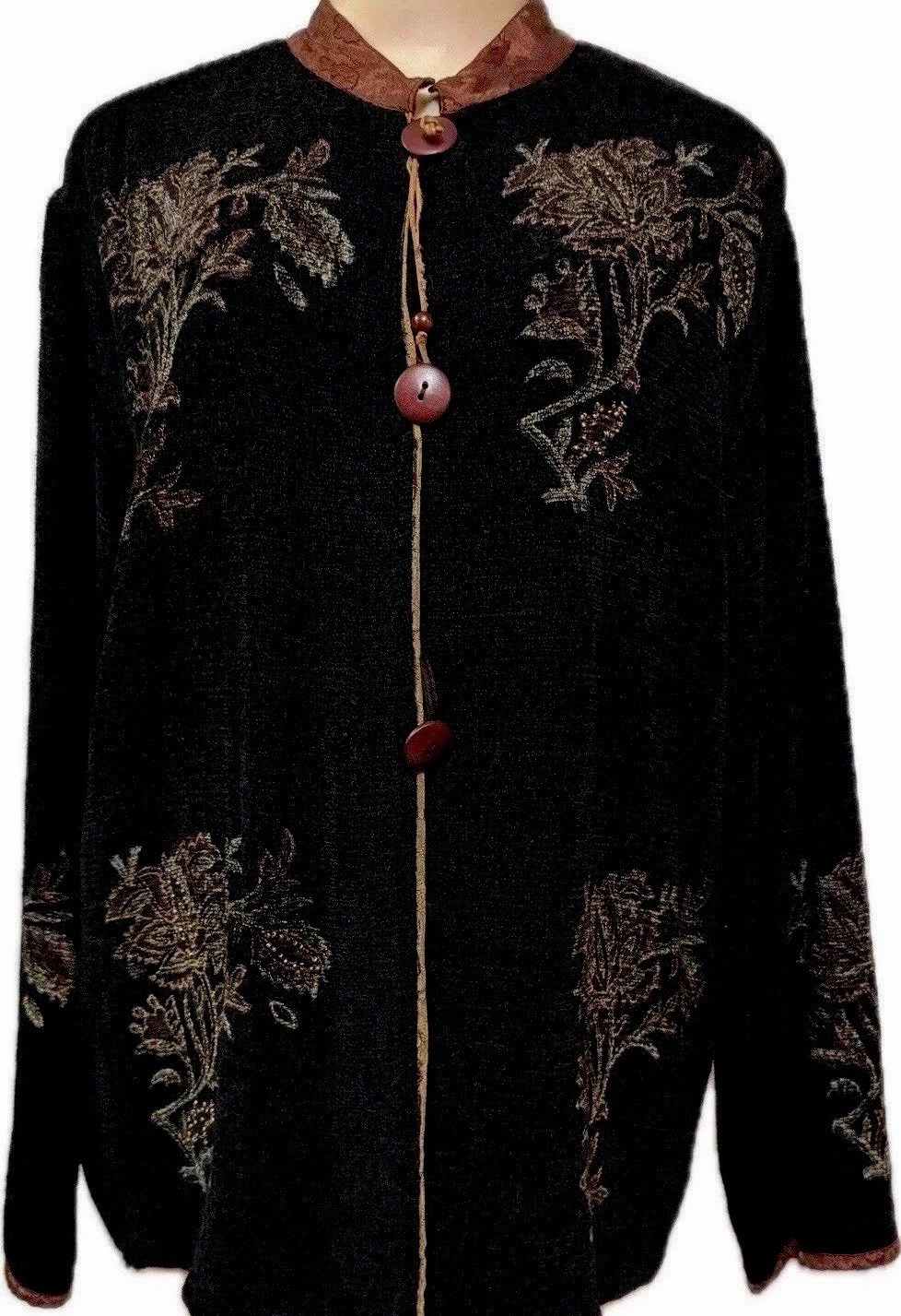 Flashback womens sweater size M vintage black artsy embellished top gorgeous